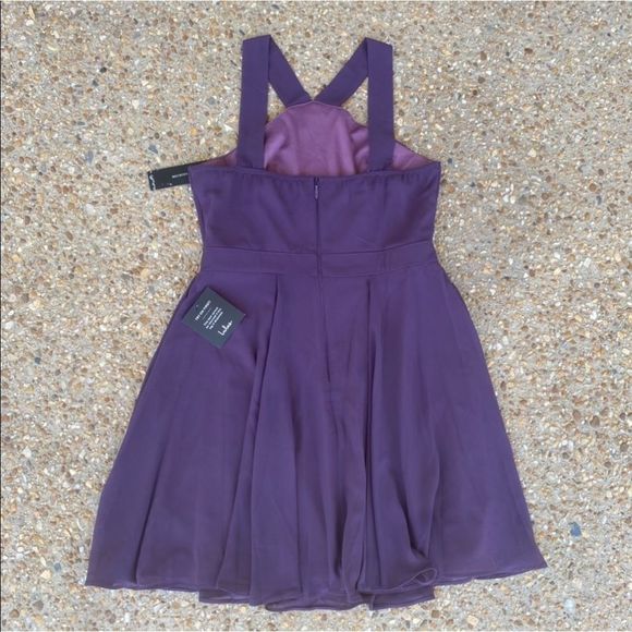 NWT Lulu’s Forevermore Dusty Purple Halter Skater Dress Size M - Picture 2 of 8